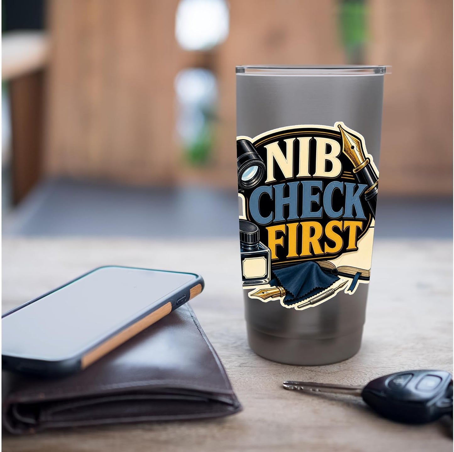 NIB CHECK FIRST Hobby Table Calm Stainless Steel Insulated Tumbler