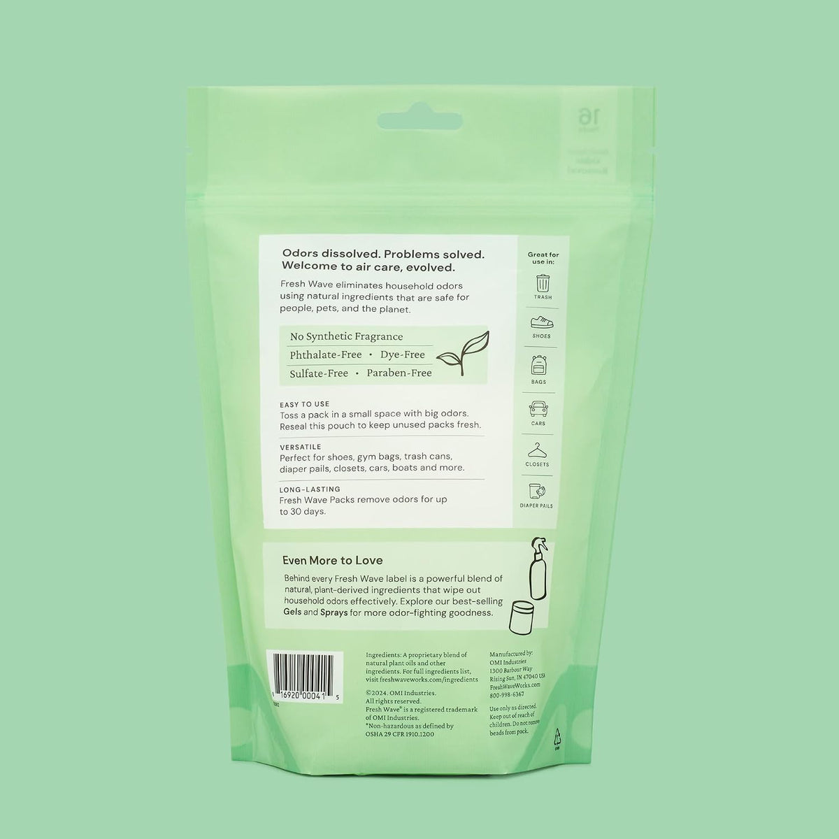 Odor Eliminator Packs, 16-Pk for Home & Small Spaces, Original