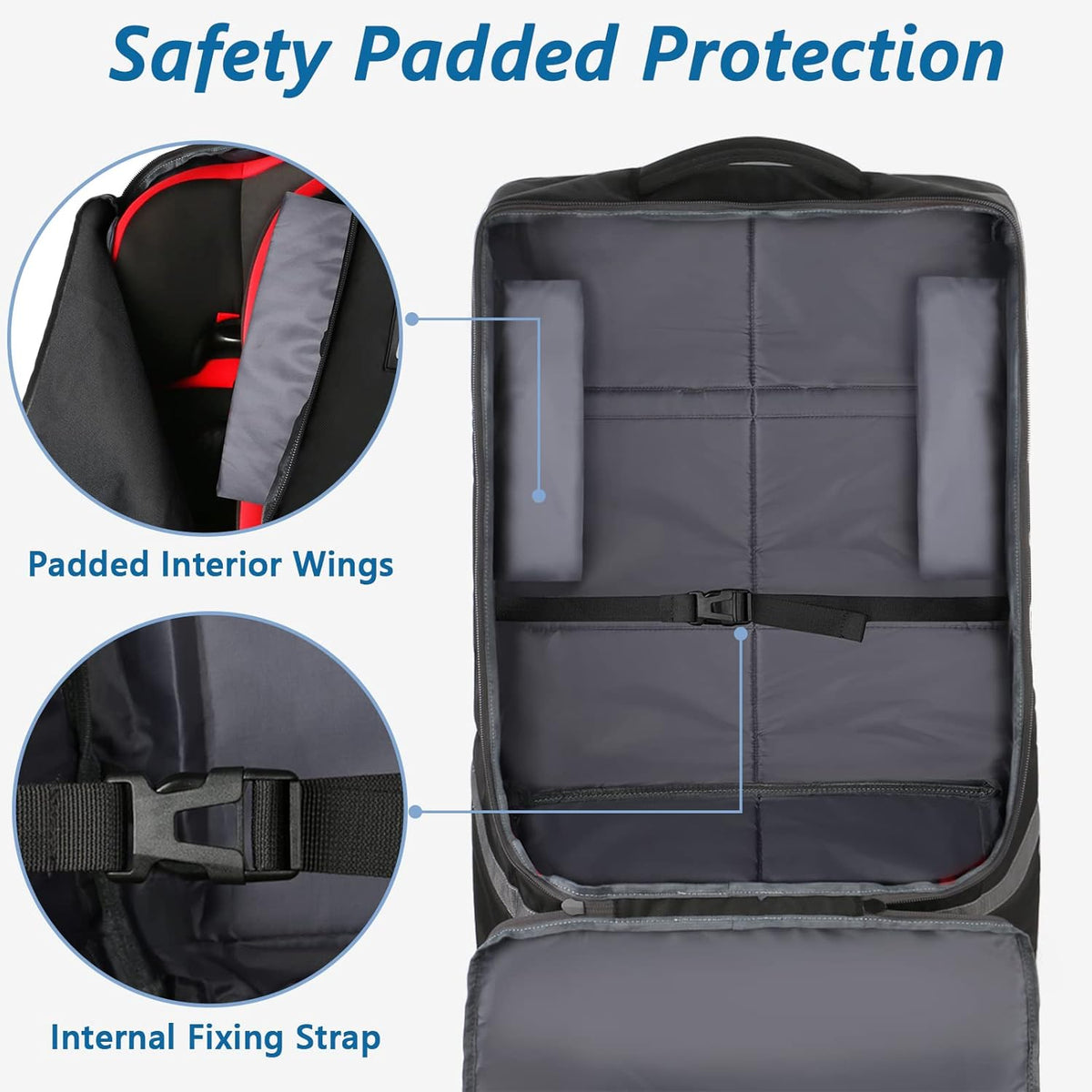 Car Seat Travel Bag with Wheels, Padded Car Seat Backpack