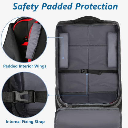 Car Seat Travel Bag with Wheels, Padded Car Seat Backpack