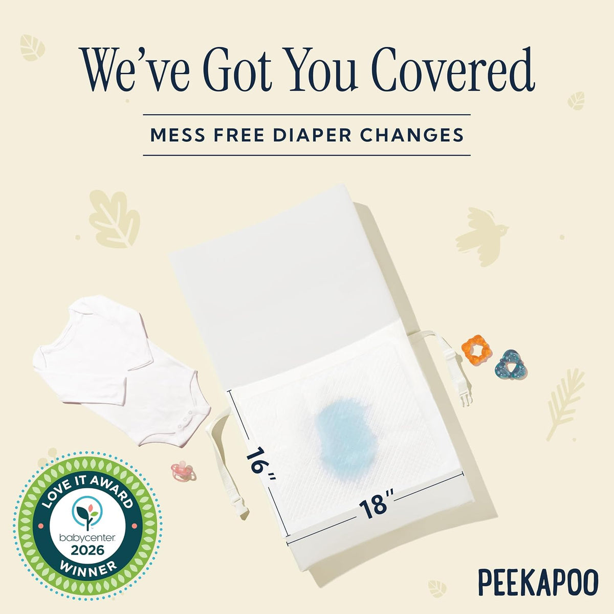 Disposable Baby Changing Pad Liners – 25 Pack - 18 x 16 Inches
