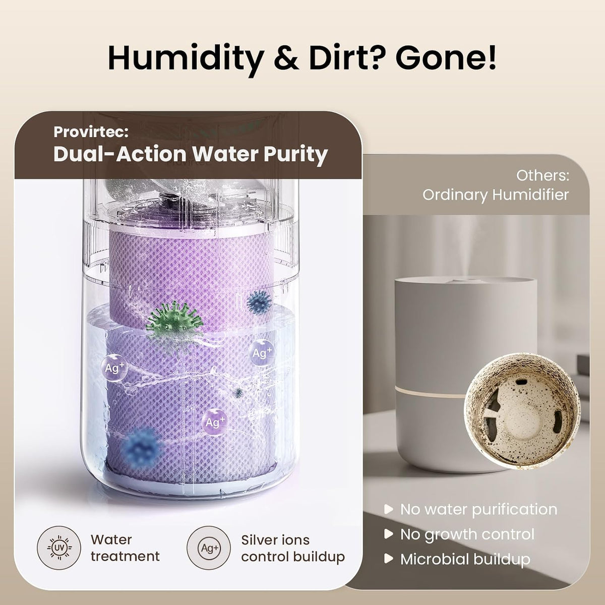 MistFree Evaporative Humidifier for Bedroom