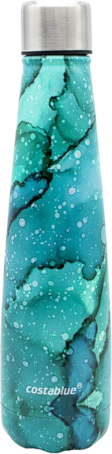 Insulated Water Bottle - On-The-Go Refillable Stainless Steel Water Bottles For Adults, Reusable Thermos Travel Tumbler With Leak-proof Lid For Hot & Cold Beverages (17Oz. Copper Peach)