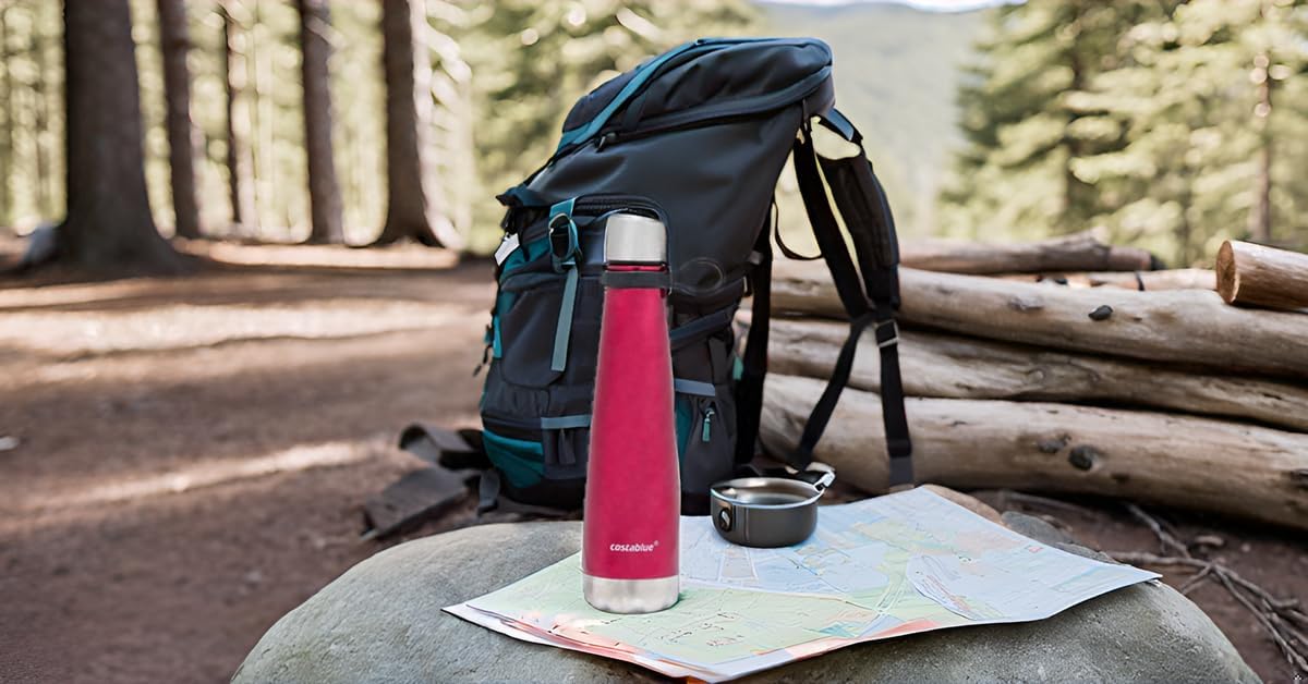Insulated Water Bottle - On-The-Go Refillable Stainless Steel Water Bottles For Adults, Reusable Thermos Travel Tumbler With Leak-proof Lid For Hot & Cold Beverages (17Oz. Copper Peach)