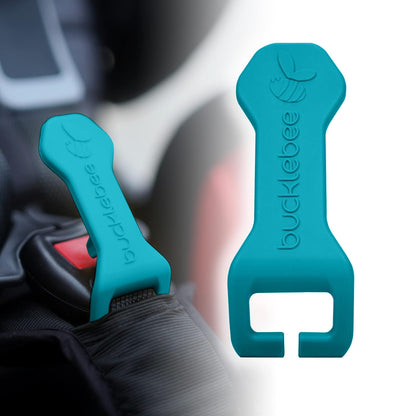 Easy Car Seat Buckle Release Aid for Children Unbuckle Car Seat Release Tool - Button Pusher - Opener for Nails - Buckle Release (Teal)