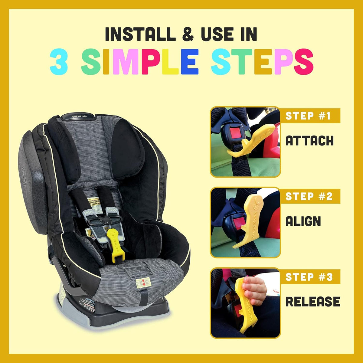 Easy Car Seat Buckle Release Aid for Children Unbuckle Car Seat Release Tool - Button Pusher - Opener for Nails - Buckle Release (Teal)