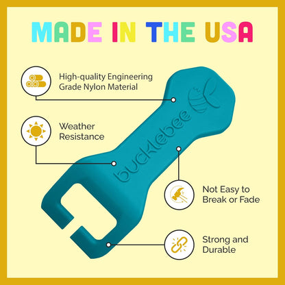 Easy Car Seat Buckle Release Aid for Children Unbuckle Car Seat Release Tool - Button Pusher - Opener for Nails - Buckle Release (Teal)