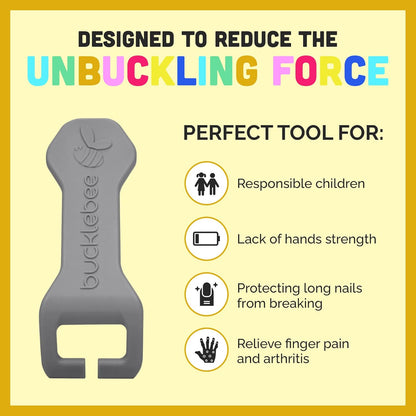 Easy Car Seat Buckle Release Aid for Children Unbuckle Car Seat Release Tool - Button Pusher - Opener for Nails - Buckle Release (Teal)