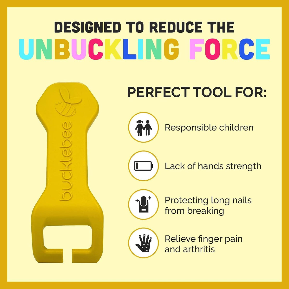 Easy Car Seat Buckle Release Aid for Children Unbuckle Car Seat Release Tool - Button Pusher - Opener for Nails - Buckle Release (Teal)