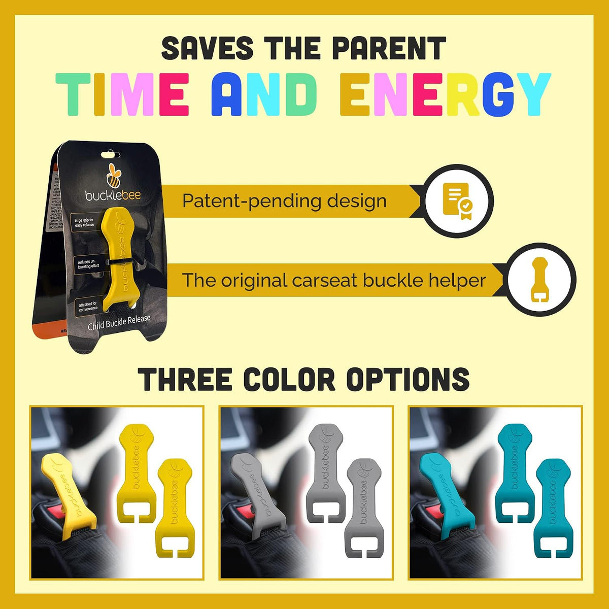 Easy Car Seat Buckle Release Aid for Children Unbuckle Car Seat Release Tool - Button Pusher - Opener for Nails - Buckle Release (Teal)