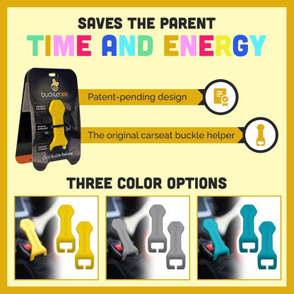 Easy Car Seat Buckle Release Aid for Children Unbuckle Car Seat Release Tool - Button Pusher - Opener for Nails - Buckle Release (Teal)