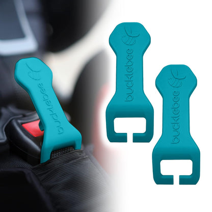 Easy Car Seat Buckle Release Aid for Children Unbuckle Car Seat Release Tool - Button Pusher - Opener for Nails - Buckle Release (Teal)