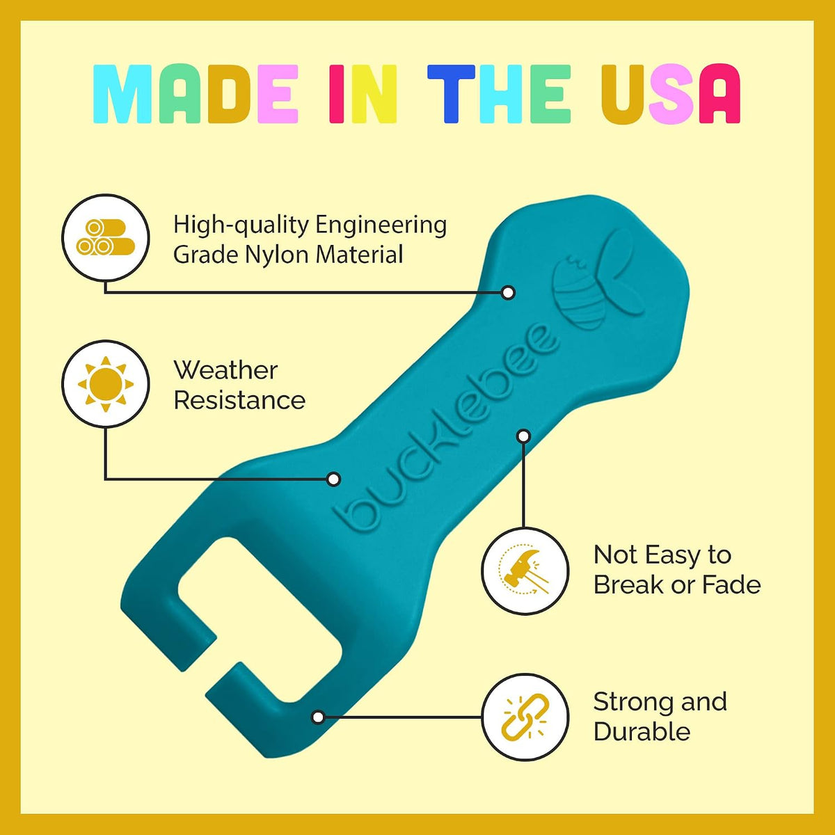 Easy Car Seat Buckle Release Aid for Children Unbuckle Car Seat Release Tool - Button Pusher - Opener for Nails - Buckle Release (Teal)
