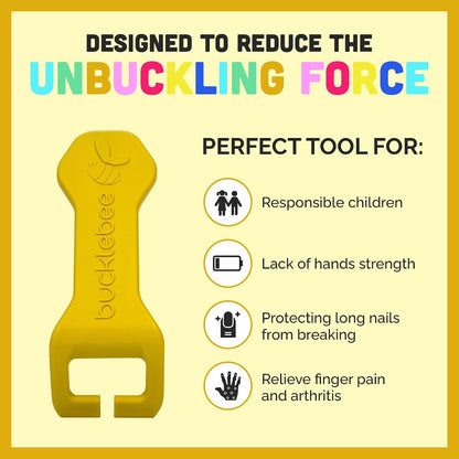 Easy Car Seat Buckle Release Aid for Children Unbuckle Car Seat Release Tool - Button Pusher - Opener for Nails - Buckle Release (Teal)