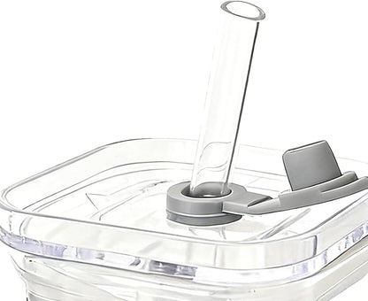 Square Drinking Glasses – Heat-Resistant Glassware With Lid And Straws | Beverage Cup For Coffee, Tea, Juice, Desk, Kitchen, Office, Travel, Home, Party, Bedroom, Reusable Drinkware Set