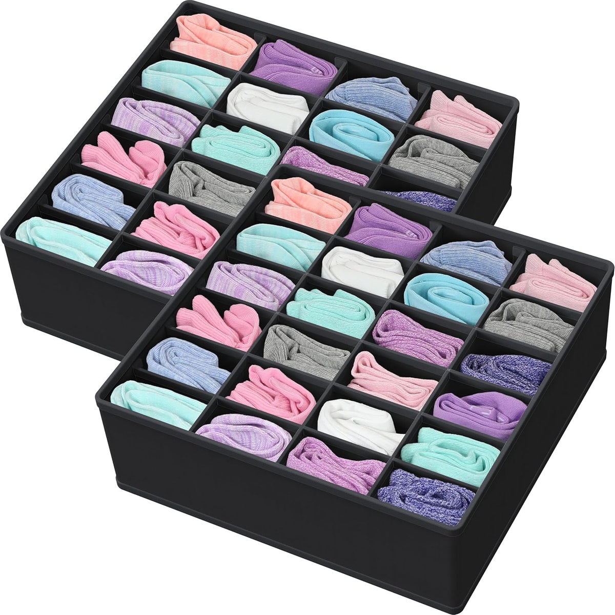 Closet Sock Organizer, 24 Cell, Pink