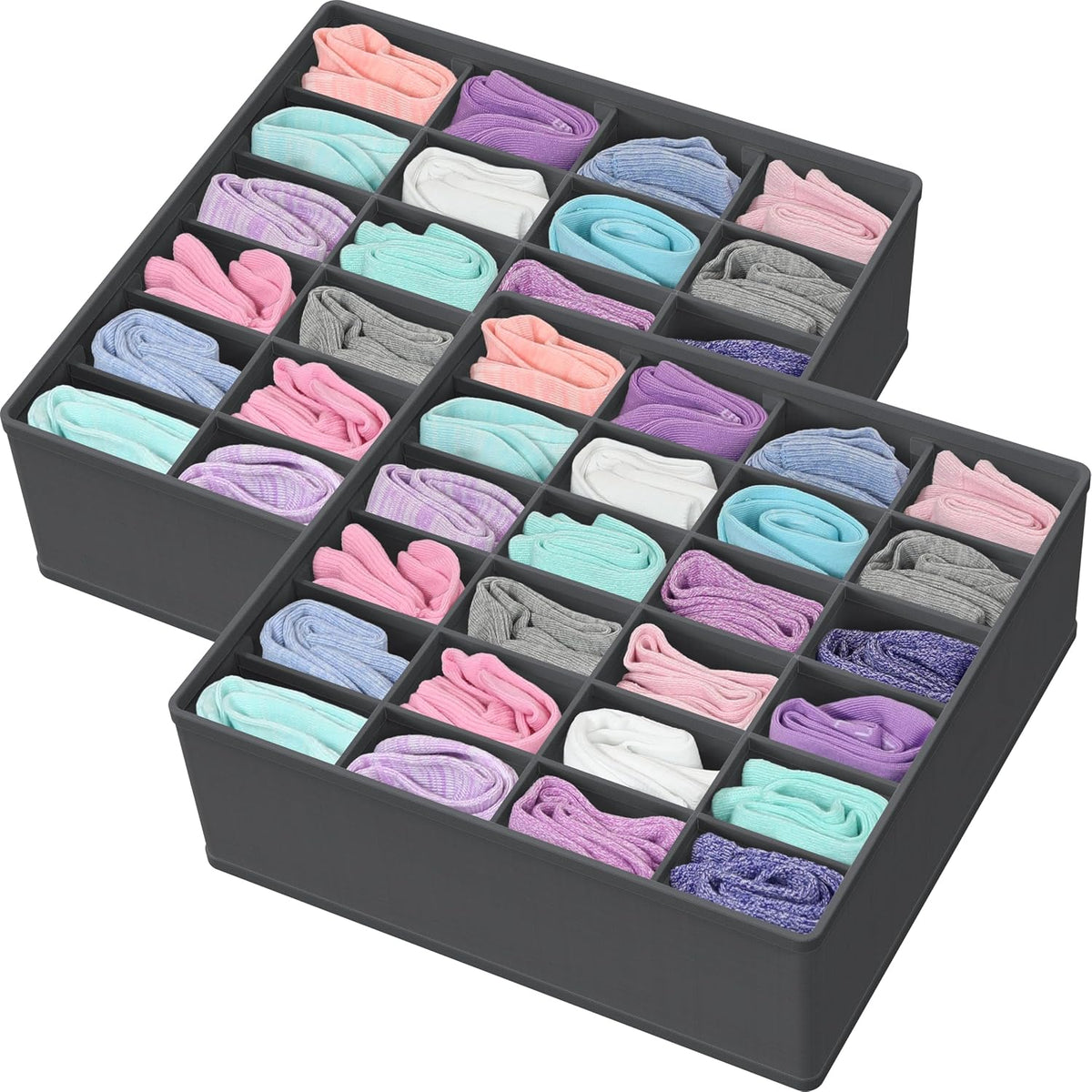 Closet Sock Organizer, 24 Cell, Pink