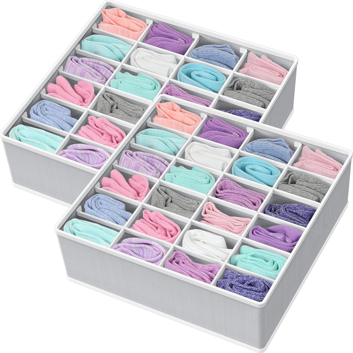 Closet Sock Organizer, 24 Cell, Pink