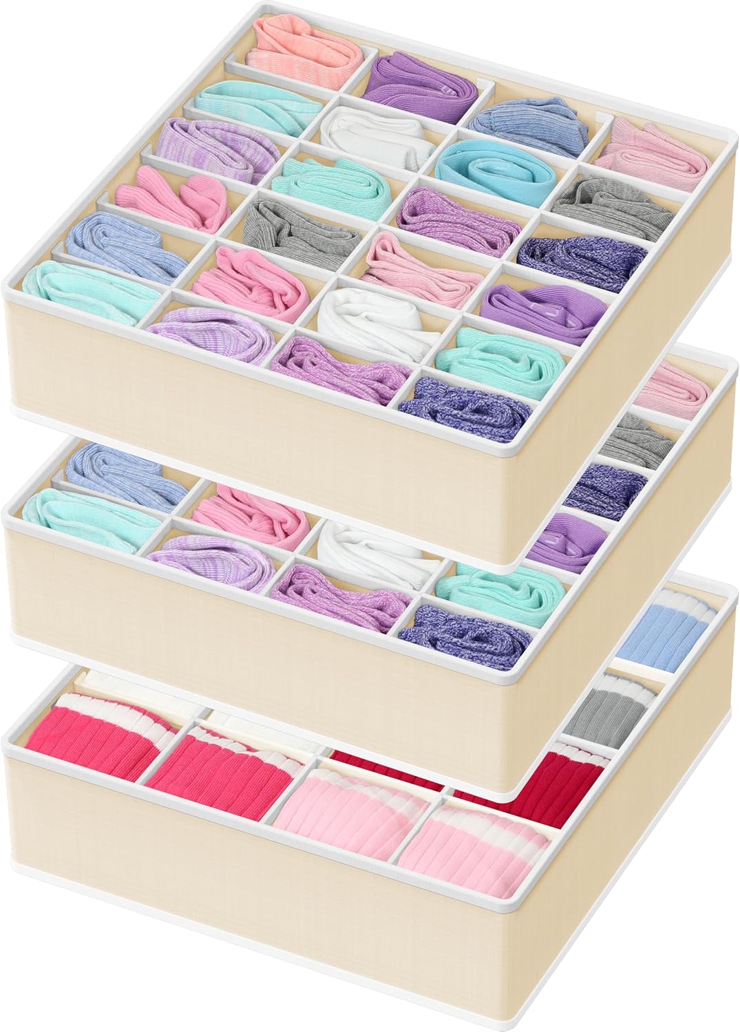 Closet Sock Organizer, 24 Cell, Pink