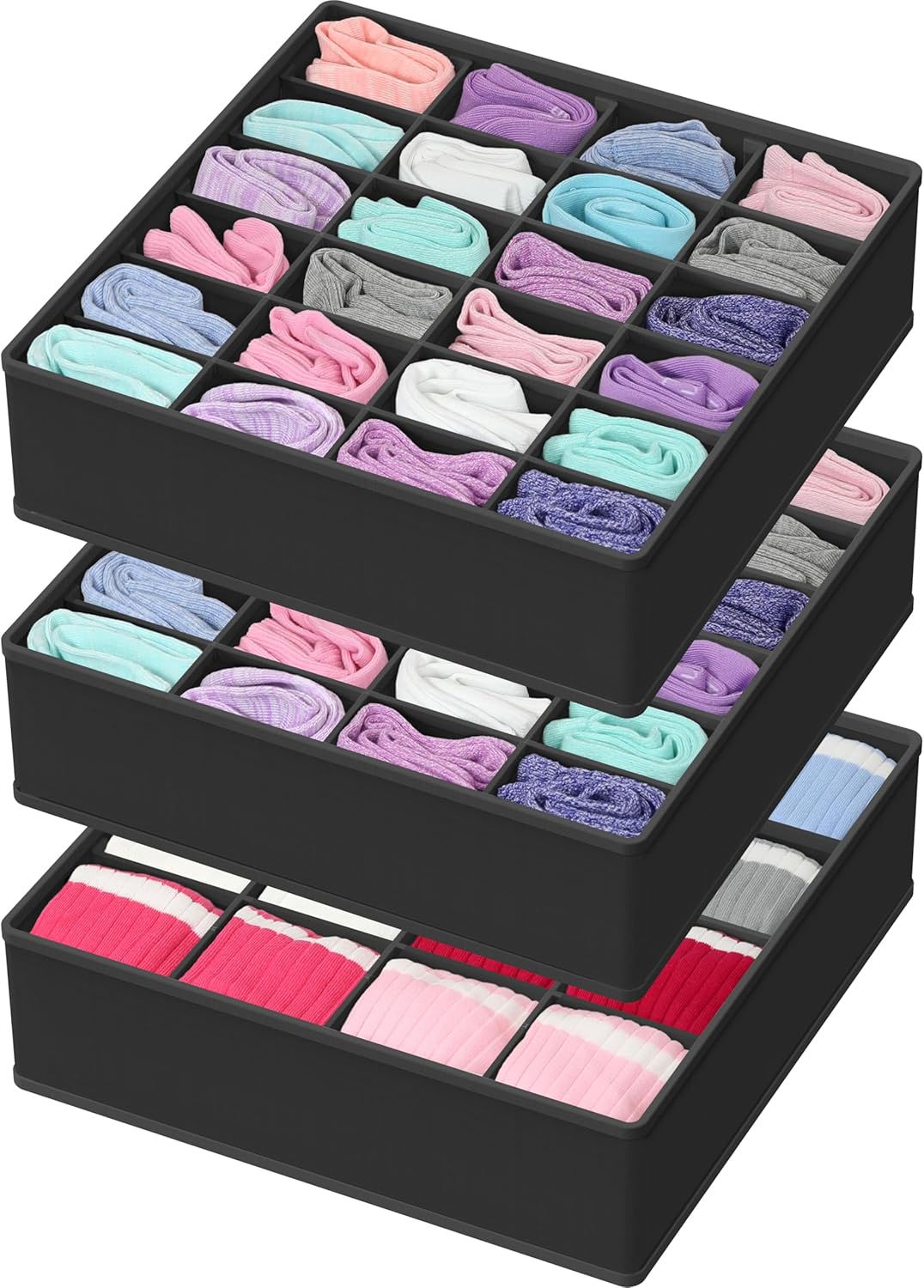 Closet Sock Organizer, 24 Cell, Pink