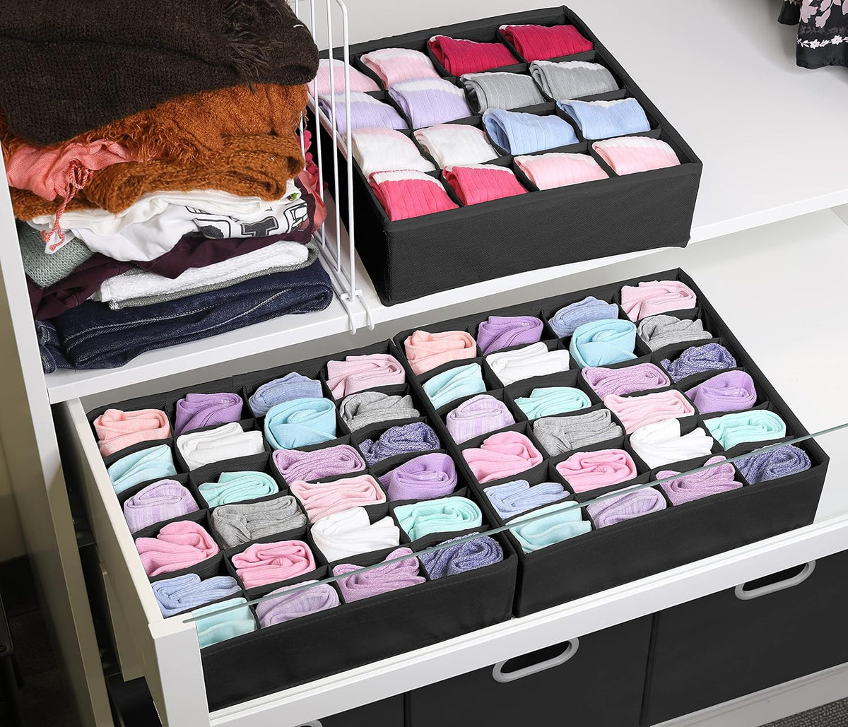 Closet Sock Organizer, 24 Cell, Pink