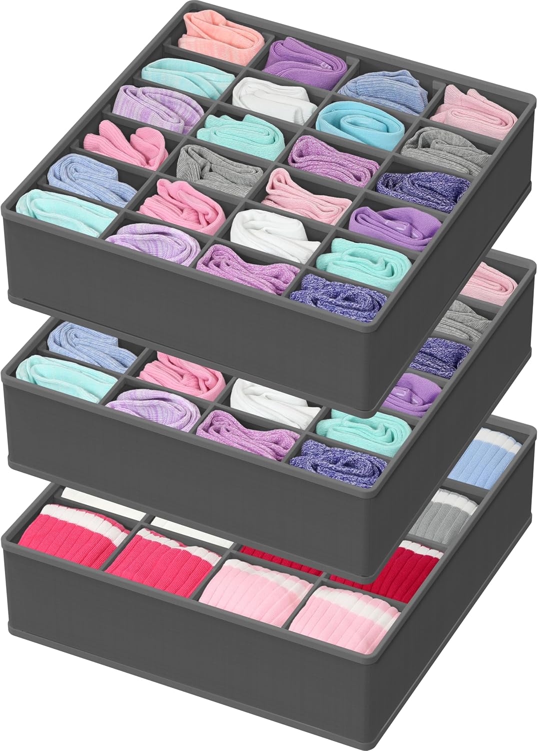 Closet Sock Organizer, 24 Cell, Pink