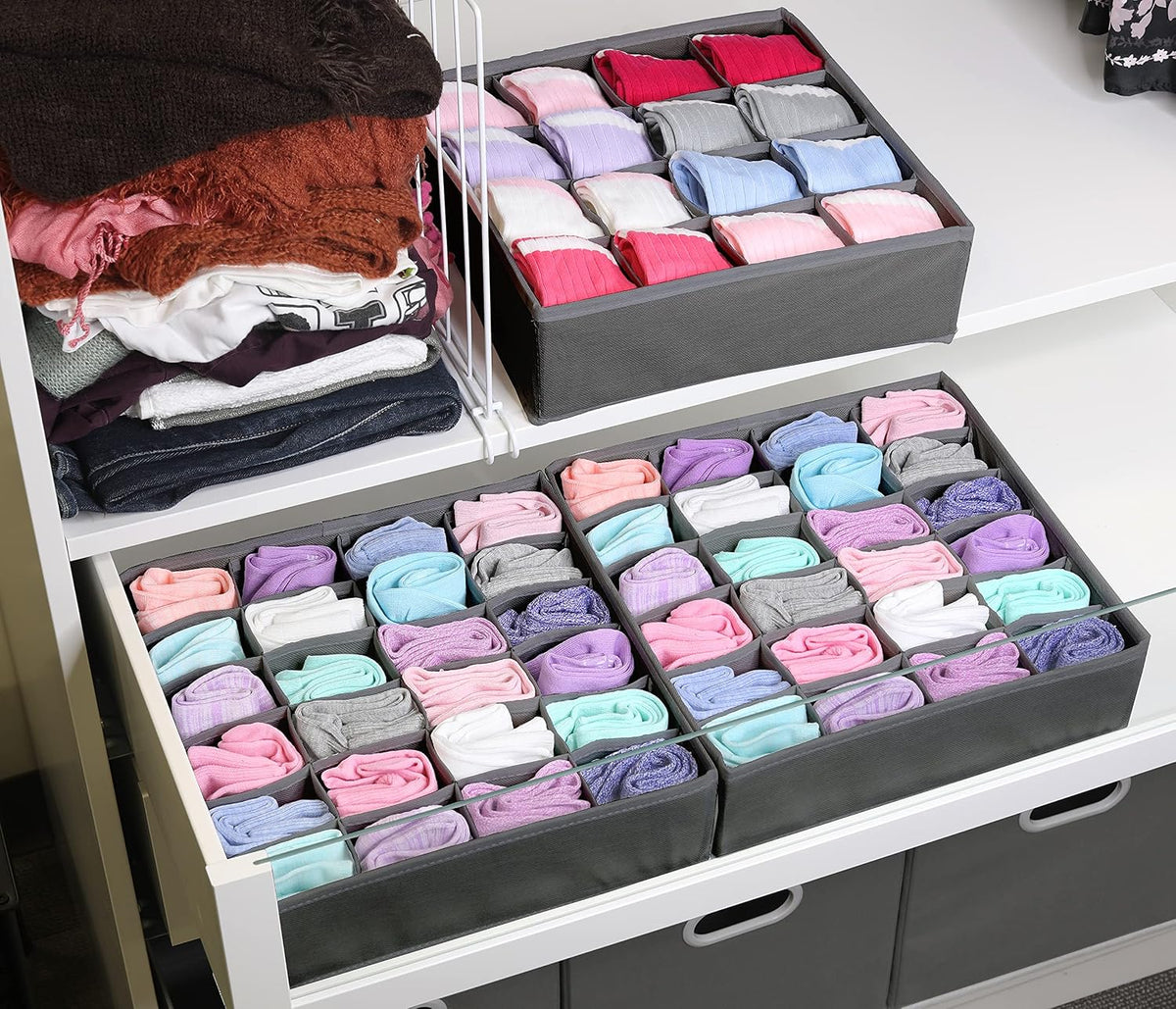 Closet Sock Organizer, 24 Cell, Pink