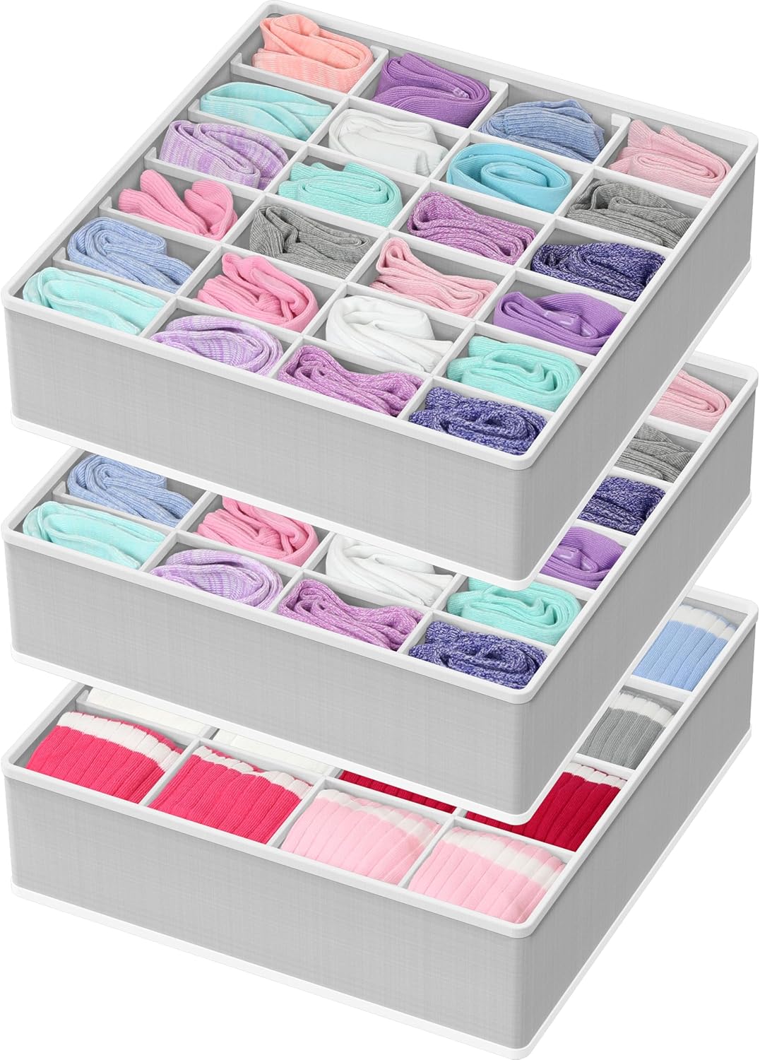 Closet Sock Organizer, 24 Cell, Pink