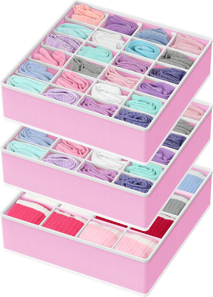 Closet Sock Organizer, 24 Cell, Pink