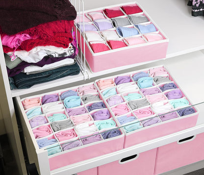 Closet Sock Organizer, 24 Cell, Pink