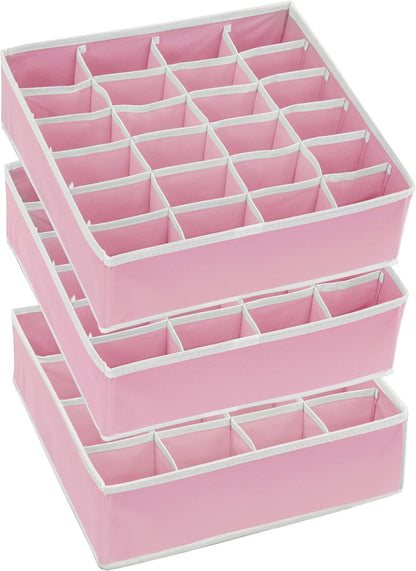 Closet Sock Organizer, 24 Cell, Pink
