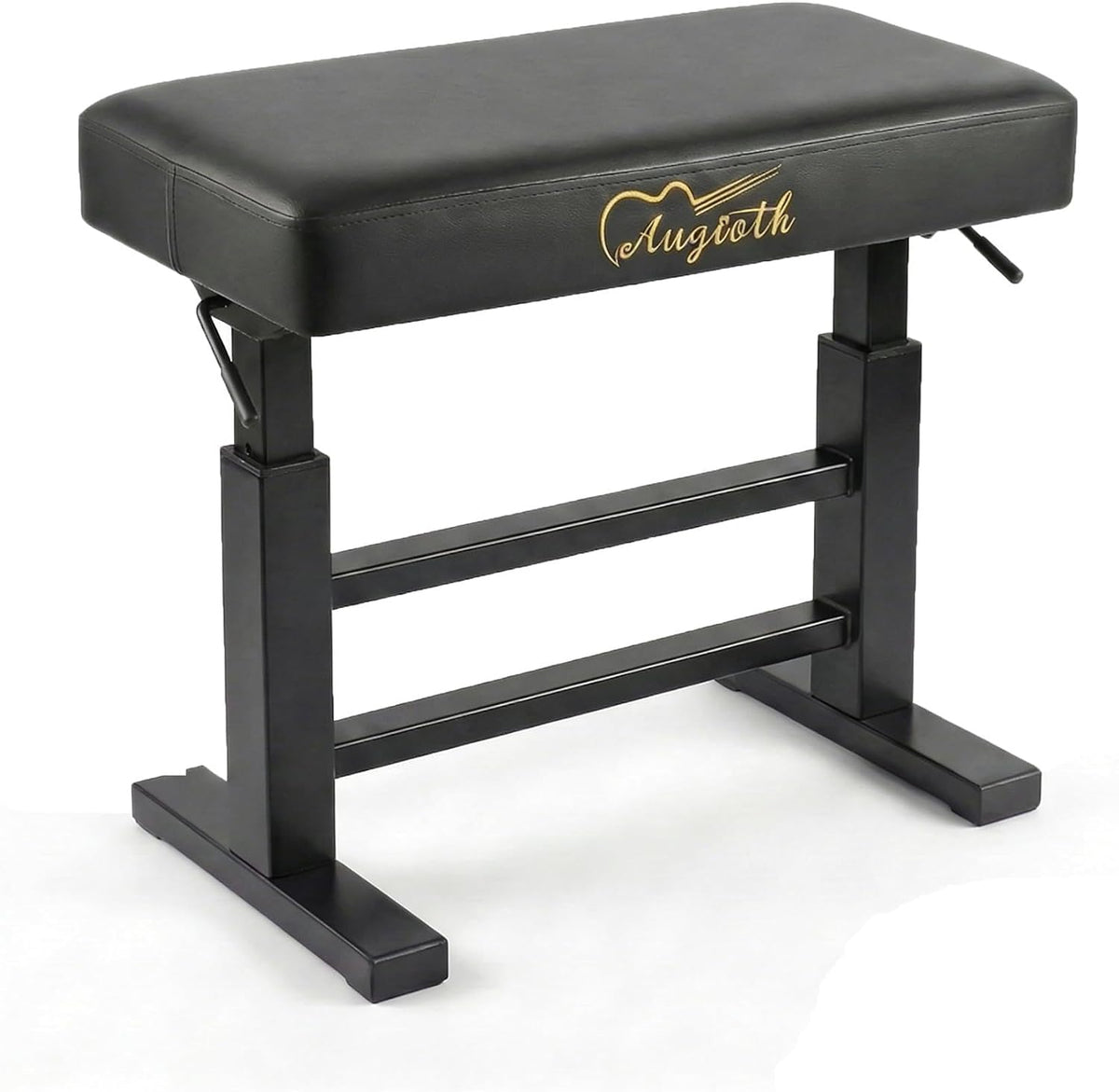 Adjustable Piano Bench, Comfortable Padded Keyboard Stool, Black