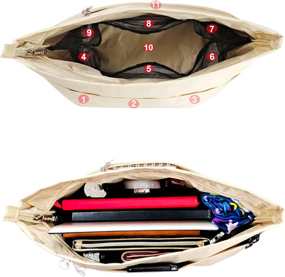 Handbag Tote Purse Organizer Insert, Large, Black