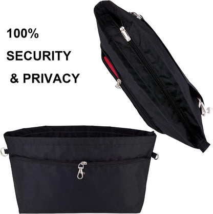 Handbag Tote Purse Organizer Insert, Large, Black