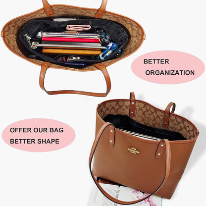 Handbag Tote Purse Organizer Insert, Large, Black