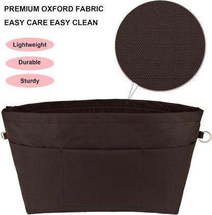 Handbag Tote Purse Organizer Insert, Large, Black