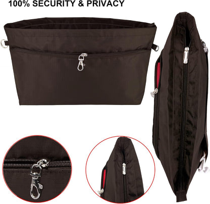 Handbag Tote Purse Organizer Insert, Large, Black