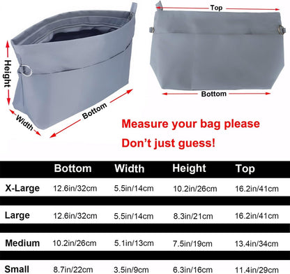 Handbag Tote Purse Organizer Insert, Large, Black