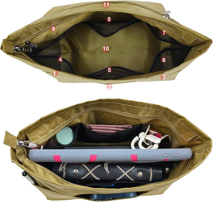 Handbag Tote Purse Organizer Insert, Large, Black