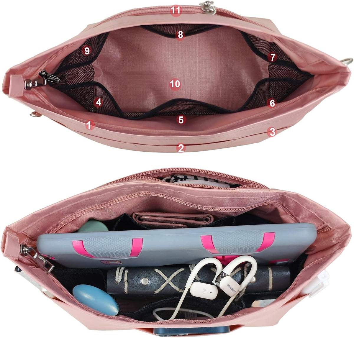Handbag Tote Purse Organizer Insert, Large, Black