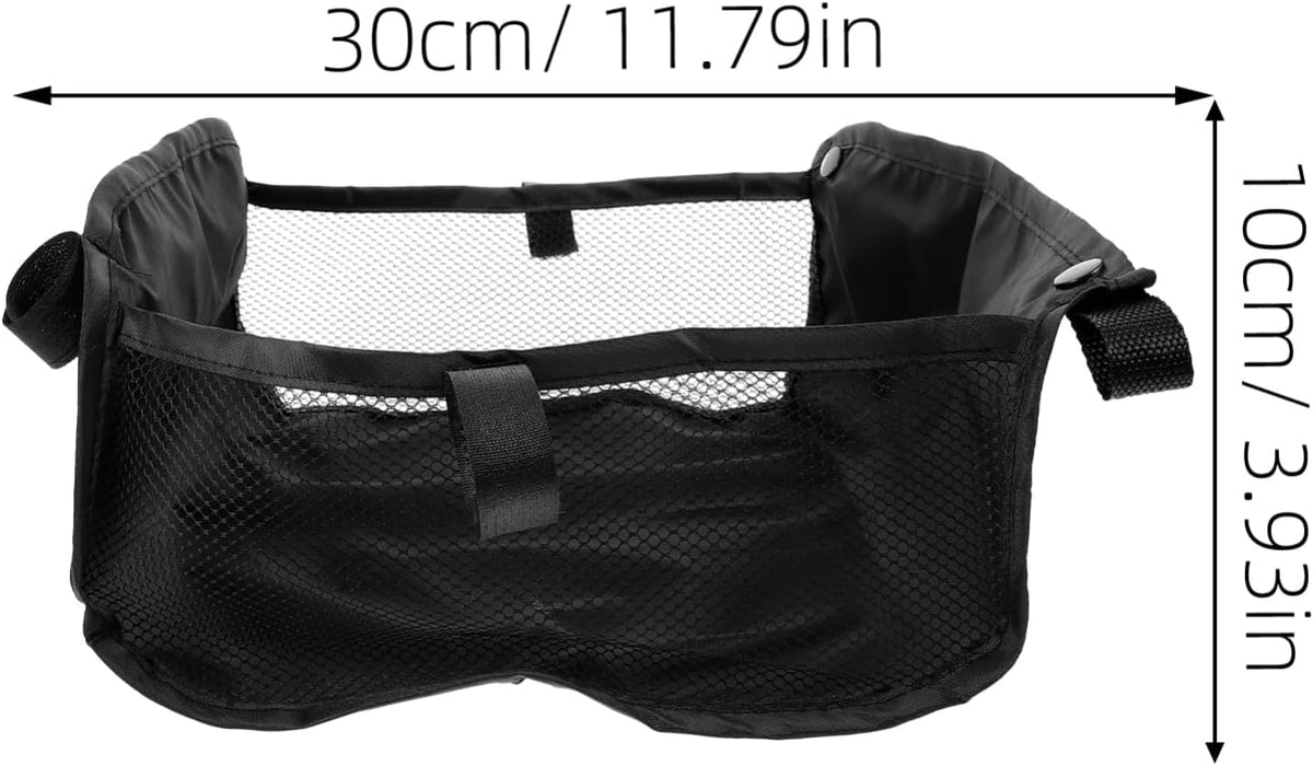 Baby Stroller Storage Basket Pushchair Organizer Net Bag Under Bottom Basket Oxford Cloth, Black, 11.81 x 11.81 x 3.93 Inch