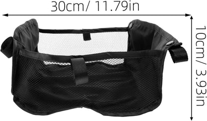 Baby Stroller Storage Basket Pushchair Organizer Net Bag Under Bottom Basket Oxford Cloth, Black, 11.81 x 11.81 x 3.93 Inch