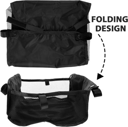 Baby Stroller Storage Basket Pushchair Organizer Net Bag Under Bottom Basket Oxford Cloth, Black, 11.81 x 11.81 x 3.93 Inch