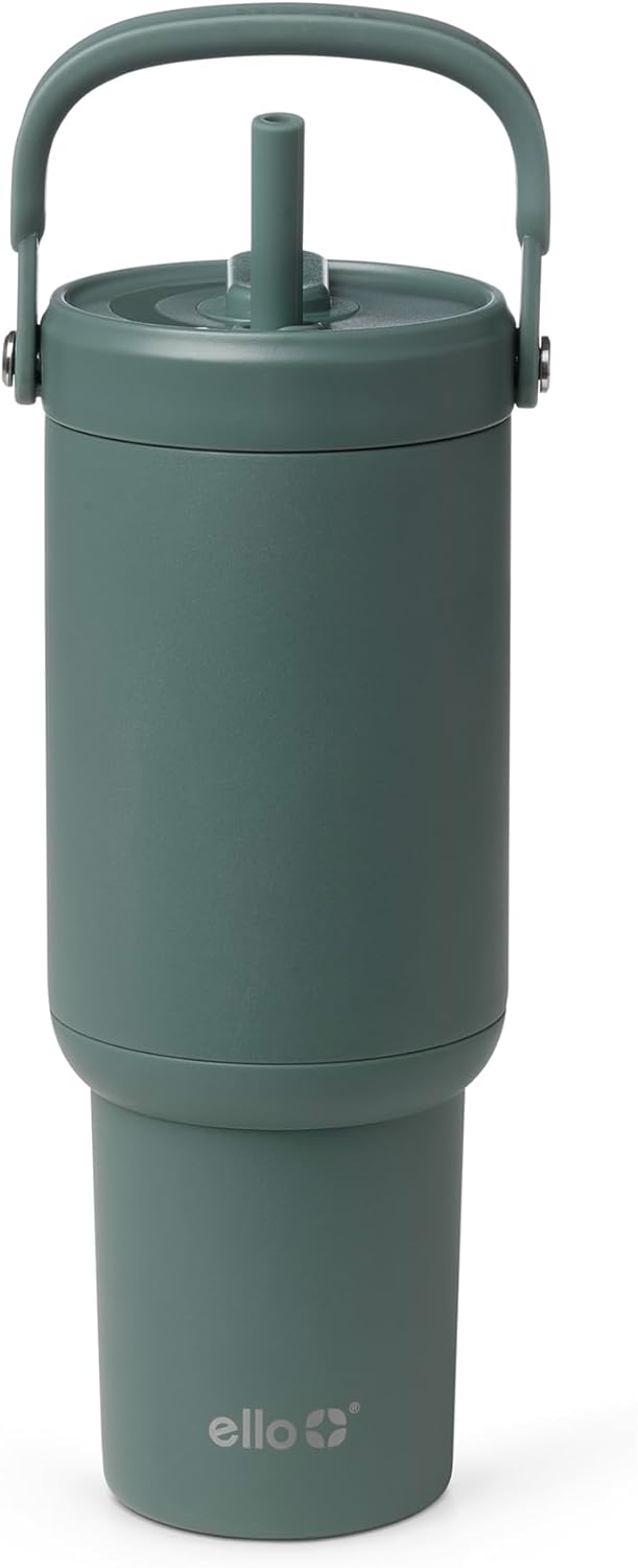 Oasis Go+ 26oz Insulated Stainless Steel Tumbler with Straw, Jadeglow | Insulated stainless steel cup with top handle, retracting straw, leakproof lid, 24 hours cold, & cupholder fit for travel