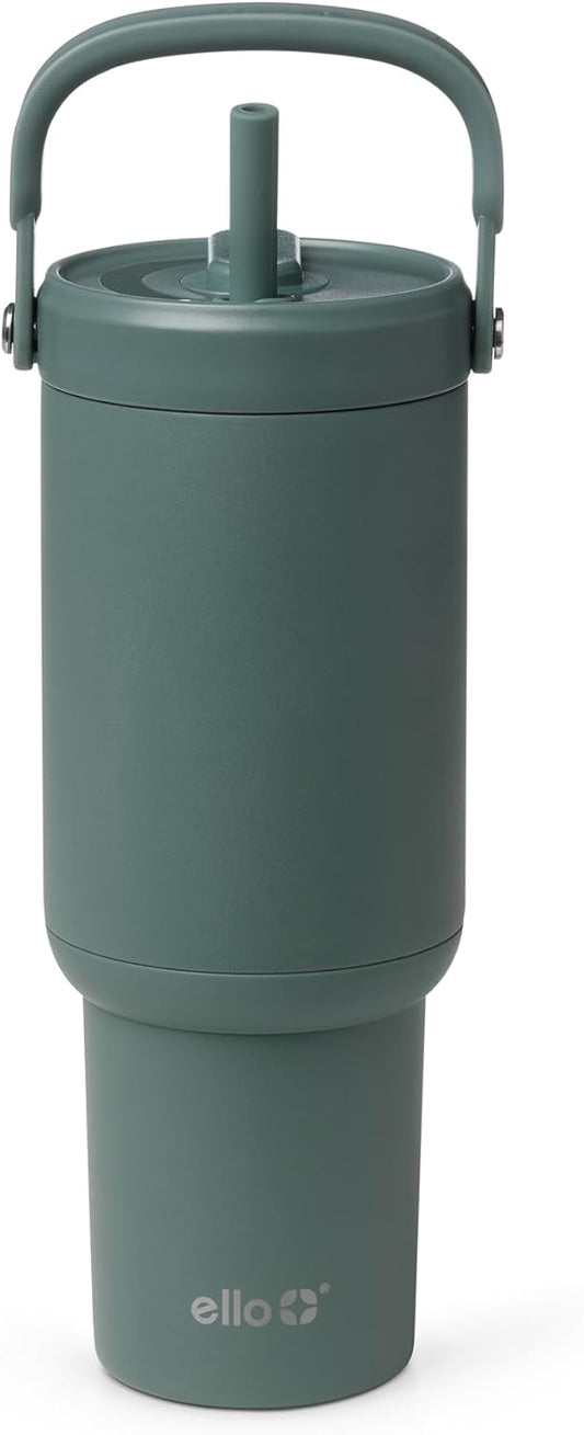 Oasis Go+ 26oz Insulated Stainless Steel Tumbler with Straw, Jadeglow | Insulated stainless steel cup with top handle, retracting straw, leakproof lid, 24 hours cold, & cupholder fit for travel