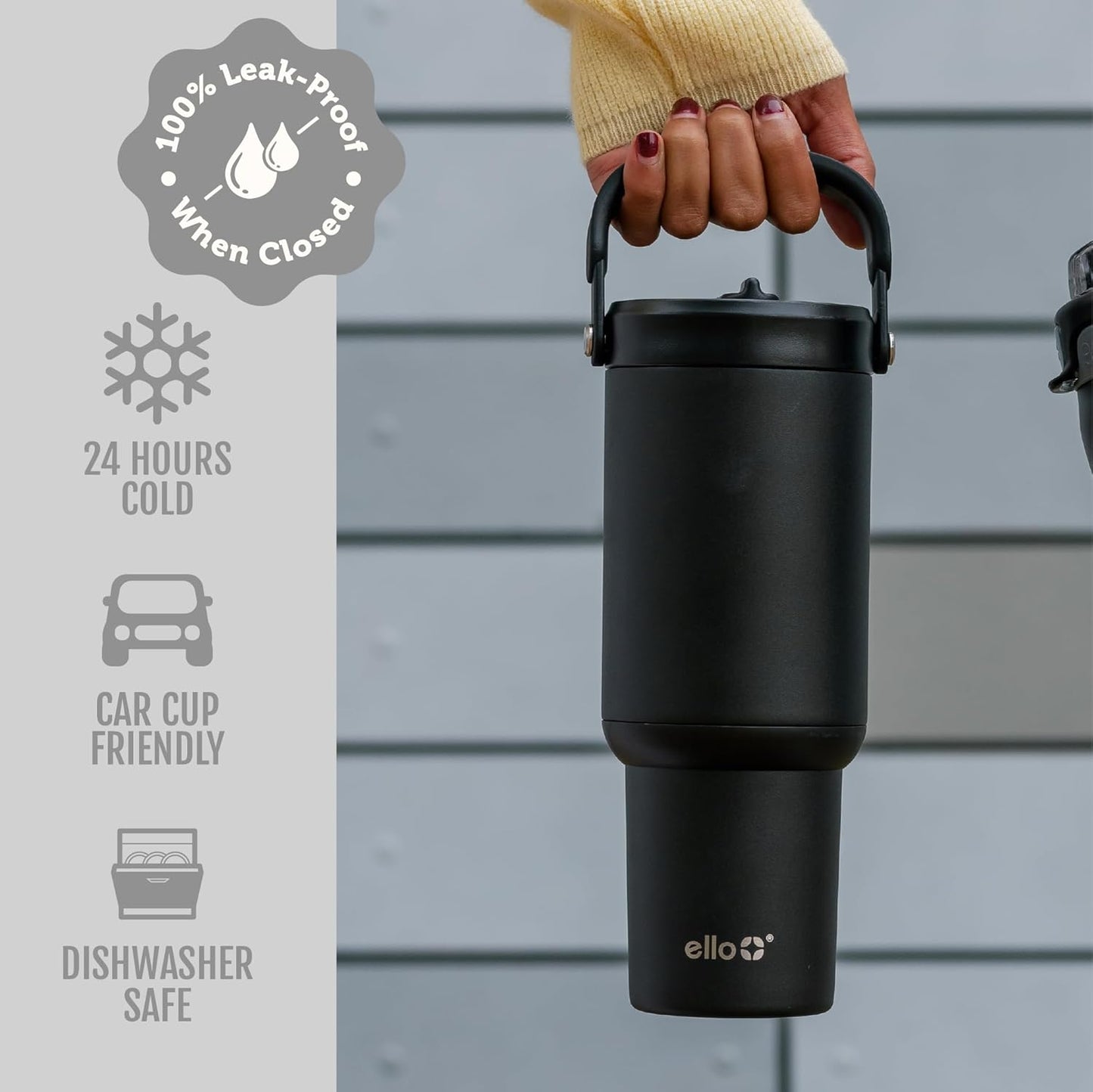 Oasis Go+ 26oz Insulated Stainless Steel Tumbler with Straw, Jadeglow | Insulated stainless steel cup with top handle, retracting straw, leakproof lid, 24 hours cold, & cupholder fit for travel
