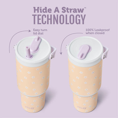 Oasis Go+ 26oz Insulated Stainless Steel Tumbler with Straw, Jadeglow | Insulated stainless steel cup with top handle, retracting straw, leakproof lid, 24 hours cold, & cupholder fit for travel