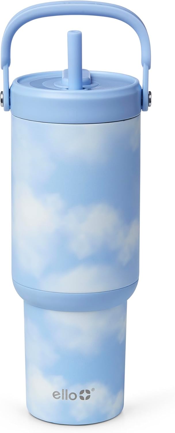 Oasis Go+ 26oz Insulated Stainless Steel Tumbler with Straw, Jadeglow | Insulated stainless steel cup with top handle, retracting straw, leakproof lid, 24 hours cold, & cupholder fit for travel