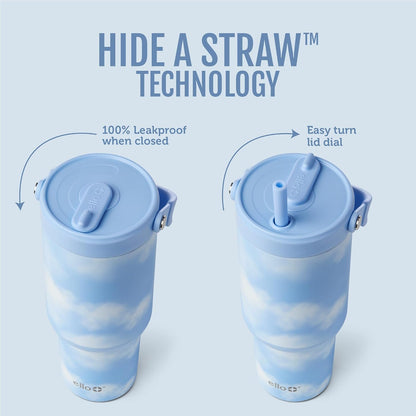 Oasis Go+ 26oz Insulated Stainless Steel Tumbler with Straw, Jadeglow | Insulated stainless steel cup with top handle, retracting straw, leakproof lid, 24 hours cold, & cupholder fit for travel