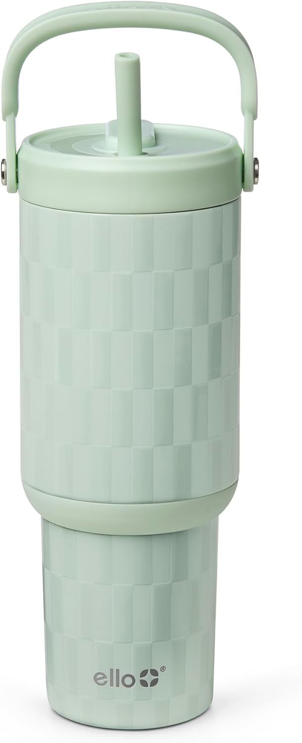 Oasis Go+ 26oz Insulated Stainless Steel Tumbler with Straw, Jadeglow | Insulated stainless steel cup with top handle, retracting straw, leakproof lid, 24 hours cold, & cupholder fit for travel